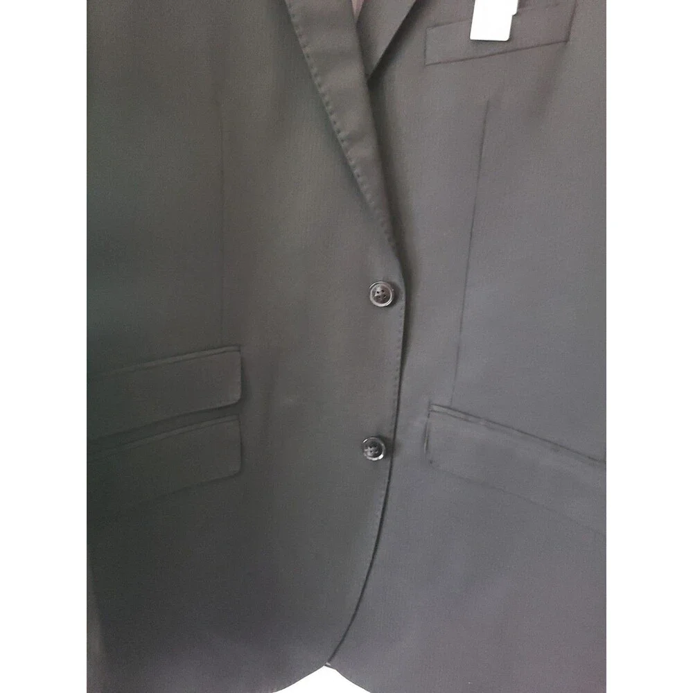 New Perry Ellis Black Blazer coat jacket Slim Fit Cut Suit 46 L Jacket Mens $260